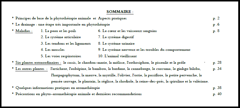 Sommaire Manuel Phyto